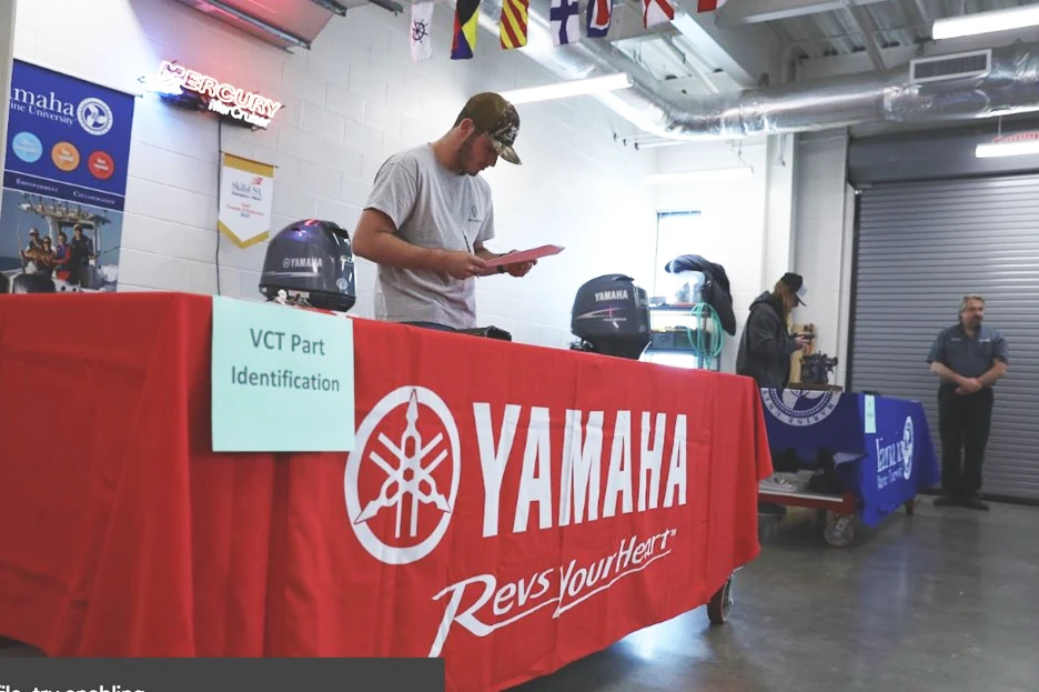 Student at the Yamaha table
